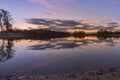 Sunset at Mina de SÃÂ£o Domingos, Tapada Grande River Beach lagoon, tourist destination, Alentejo, Portugal