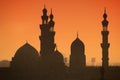 Sunset on minarets of Cairo