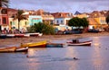 Sunset at Mindelo Bay Royalty Free Stock Photo