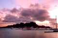 Sunset at Mindelo Bay Royalty Free Stock Photo