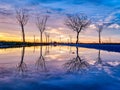 Sunset mirror reflection Royalty Free Stock Photo