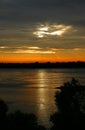 Sunset on the Mississippi River Royalty Free Stock Photo