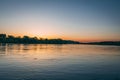 Sunset on the mississippi river in la crosse wisconsin Royalty Free Stock Photo