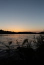 Sunset on the mississippi river in la crosse wisconsin Royalty Free Stock Photo