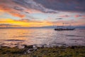 Sunset at the Moalboal beach, Philippines Royalty Free Stock Photo