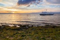 Sunset at the Moalboal beach, Philippines Royalty Free Stock Photo