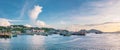 Sunset moment at the dock area of Cheung Chau, the outter island of Hong Kong