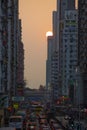 sunset in MongKok , the business zone in Kowloon, Hong Kong