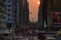 sunset in MongKok , the business zone in Kowloon, Hong Kong