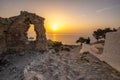 Sunset at Monolithos castle, Rhodes island, Greece