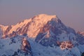 Sunset on Mont Blanc Royalty Free Stock Photo