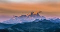 Sunset on Mont Blanc Royalty Free Stock Photo