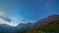 Sunset in the Montasio group in the Julian Alps