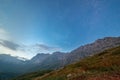 Sunset in the Montasio group in the Julian Alps