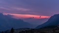 Sunset in the Montasio group in the Julian Alps