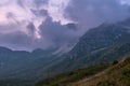 Sunset in the Montasio group in the Julian Alps