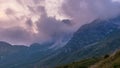 Sunset in the Montasio group in the Julian Alps