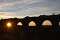 Sunset monument roman acqueduct