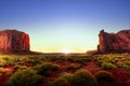 Sunset in Monument Valley Royalty Free Stock Photo