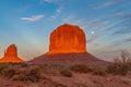 Sunset in Monument Valley during early October Royalty Free Stock Photo