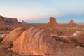 Sunset in Monument Valley during early October Royalty Free Stock Photo