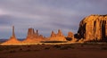 Sunset in Monument Valley Navajo Reservation Royalty Free Stock Photo