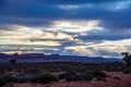 Sunset at Monument Valley Tribal Park in the Arizona-Utah border, USA Royalty Free Stock Photo
