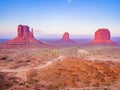 Sunset on Monument Valley from Visitor Center, Arizona Utah border Royalty Free Stock Photo