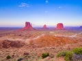 Sunset on Monument Valley from Visitor Center, Arizona Utah border Royalty Free Stock Photo