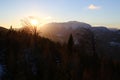 Sunset mood: Beautiful colorful sunset in the mountains in austria / Hohe Wand / Schneeberg / Gutensteiner Alpen / Active Lifestyl