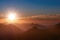 Sunset mood on top of tirol mountain