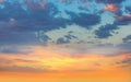 Sunset moon  background beautiful sun and sky sunlight evening clouds on skyline nature pink yellow blue color Royalty Free Stock Photo