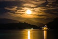 Sunset Moon Royalty Free Stock Photo