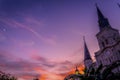Sunset Moon Saint Louis Cathedral Cabildo New Orleans Louisiana