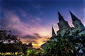 Sunset Moon Saint Louis Cathedral Cabildo New Orleans Louisiana