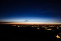 Sunset, moon, stars and city lights, Serra da Estrela, Portugal Royalty Free Stock Photo