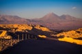 Sunset at Moon Valley in Atacama desert near San Pedro de Atacama Royalty Free Stock Photo