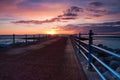 Sunset in Morecambe Bay in England Royalty Free Stock Photo