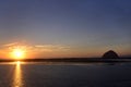 Sunset on Morro Bay Harbor, California Royalty Free Stock Photo