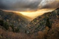 Sunset at Morton Overlook in the Smoky Mountains Royalty Free Stock Photo