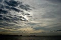 Sunset from Ancol Beach, Jakarta Royalty Free Stock Photo