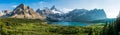 Sunset at Mount Assiniboine - Panorama Royalty Free Stock Photo