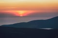 Sunset on Mount Lovcen in Montenegro