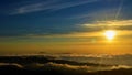 Sunset on a mountain climbing in Brazil