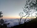 sunset from mountain climbing path