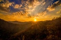 sunset in the mountain Royalty Free Stock Photo