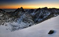 Sunset in mountain High Tatras