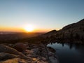 Sunset and Mountain Lake in Northern California Royalty Free Stock Photo