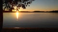 Sunset on a mountain lake Royalty Free Stock Photo