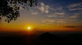 Sunset and mountain mist at doi samer dao